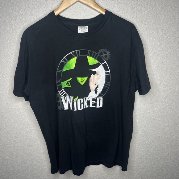 WICKED Musical Defy Gravity Black Short Sleeve T-Shirt Green For Good Size XL - Picture 7 of 8